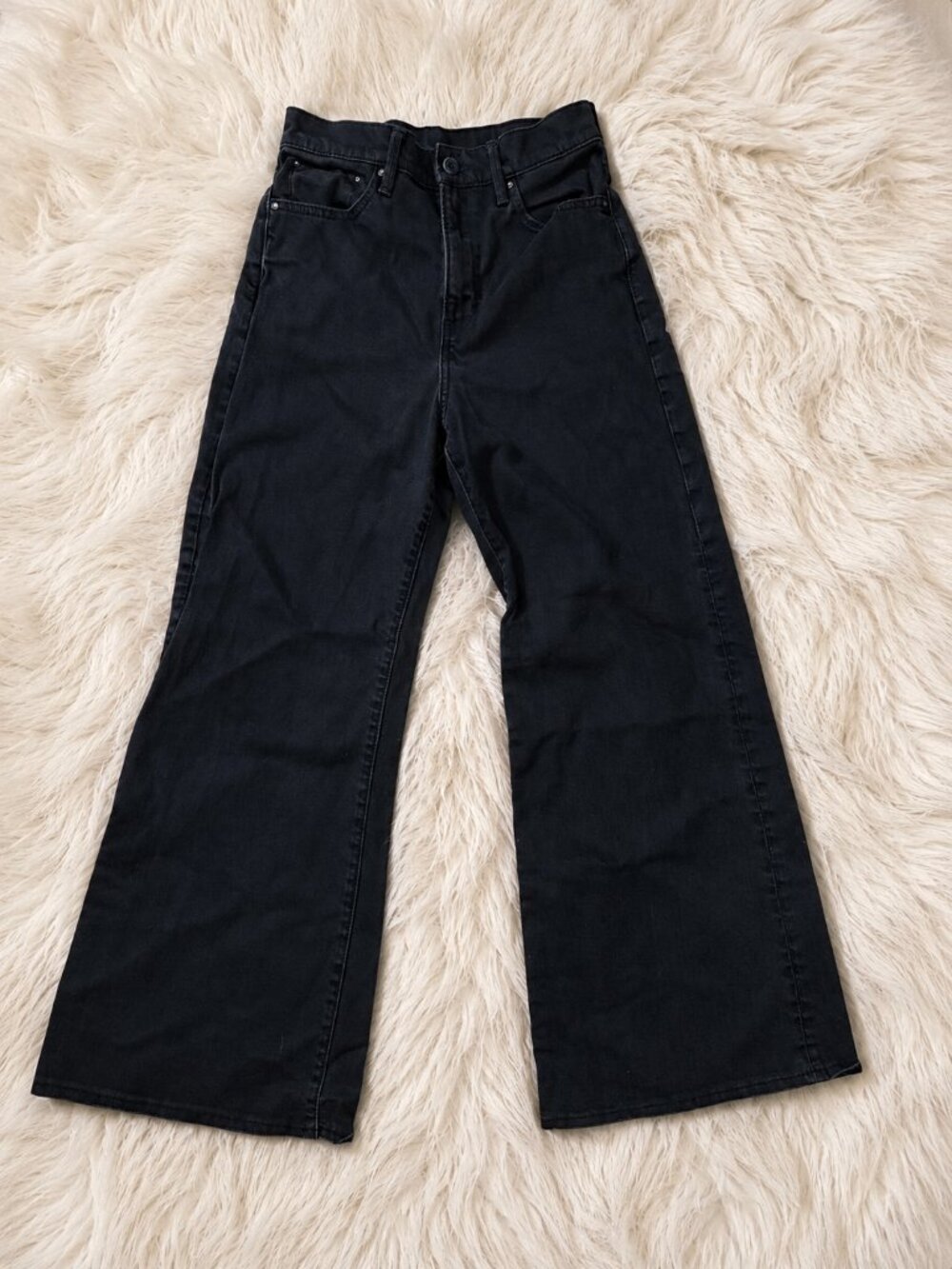 G-Star RAW Deck Ultra High Wide Leg Jeans | Black Denim | W27 L28